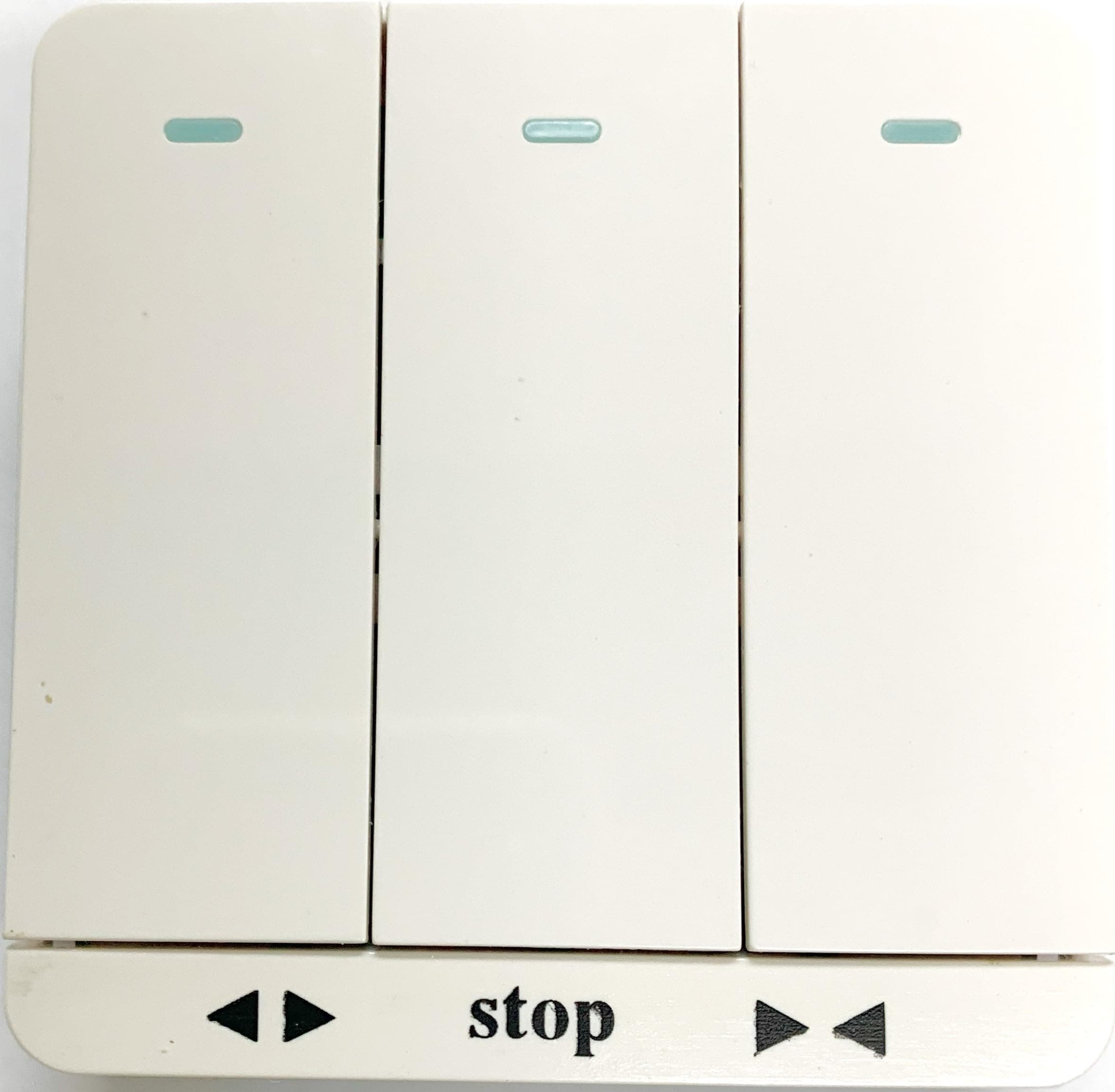 3 Buttons Open/Close/Stop Wall Switch for Electric Powered Curtain Motors-White Color
