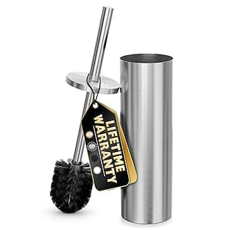 Stainless Steel Toilet Brush and Holder - Toilet Brush and Holder, Toilet Brush with Holder - Silver Toilet Cleaning Brush