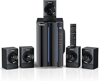 Bobtot Home Theater Surround Sound System for TV - 6.5inch Subwoofer 800W Peak Deep Bass 5.1 Wired Satellite Speakers Audio Stereo Systems Support ARC Optical Bluetooth Aux Input