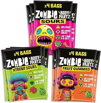 No Added Sugar Sweets, Variety Pack (12 Bags), 90% Fruit, Vegan, Healthy Snacks for Adults, Kids, Low Calorie, Gluten Free, Halal, Bulk, Jelly, Tub, Vegetarian, Party Bags, Gummy, Multipack