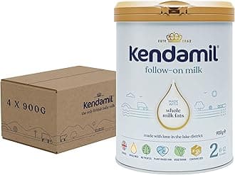 (4x900g) Kendamil Follow-On Milk 4-Pack, Stage 2, 6-12 Months – British Made, Whole Milk Formula – Vegetarian, No Palm Oil, No GMOs – with Omega 3 DHA, Omega 6 ARA and Prebiotics