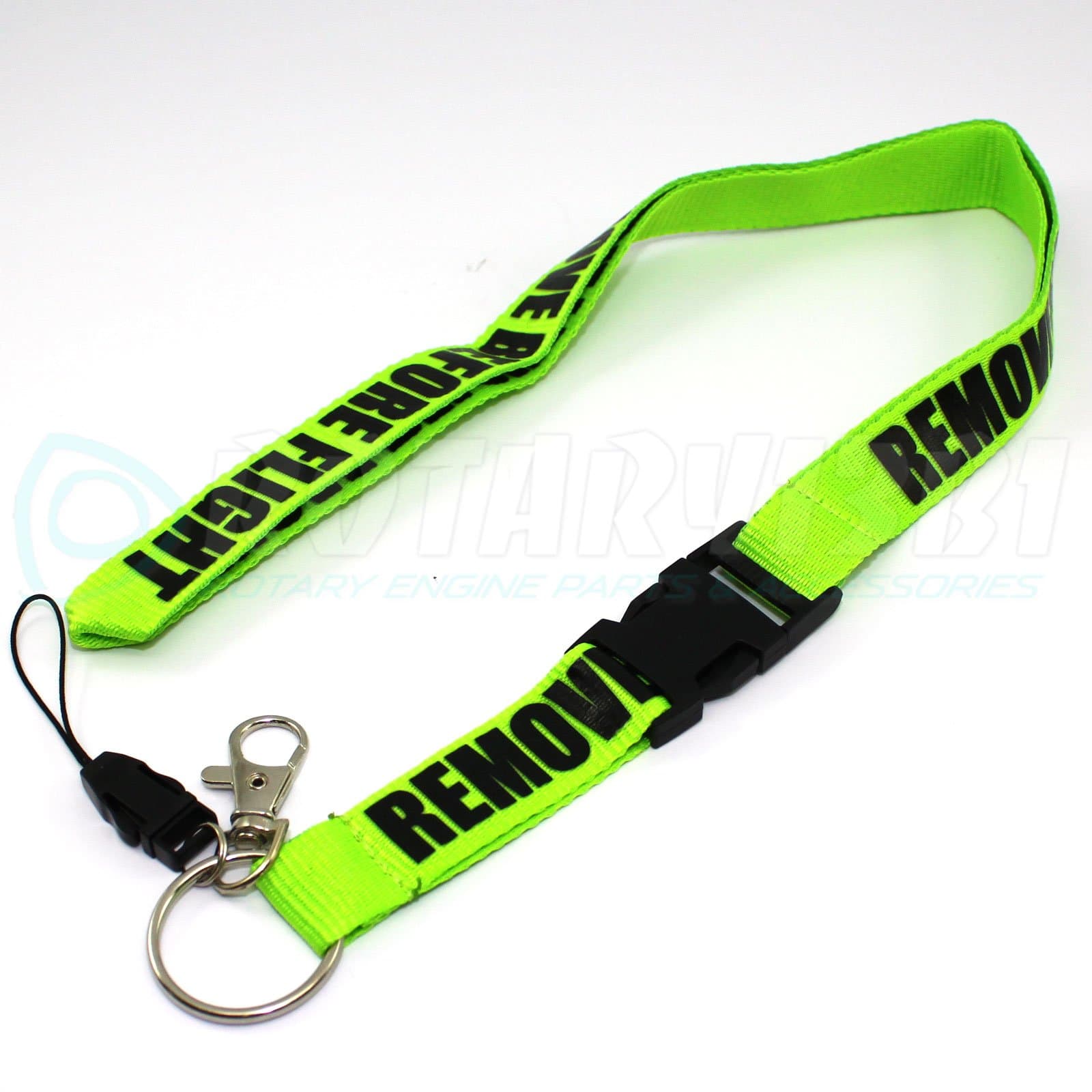 Rotary13B1 Remove Before Flight Lanyard - Lime Green/Black