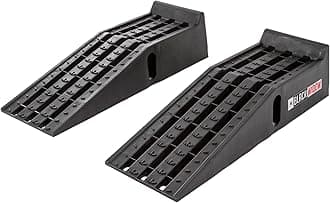 Black Widow Plastic Car Service Ramps - Lifts Vehicles 6.25" H for Maintenance or Oil Changes - Each Ramp is 12" W and 10,000 lbs. Capacity Per Pair-Pack of Two