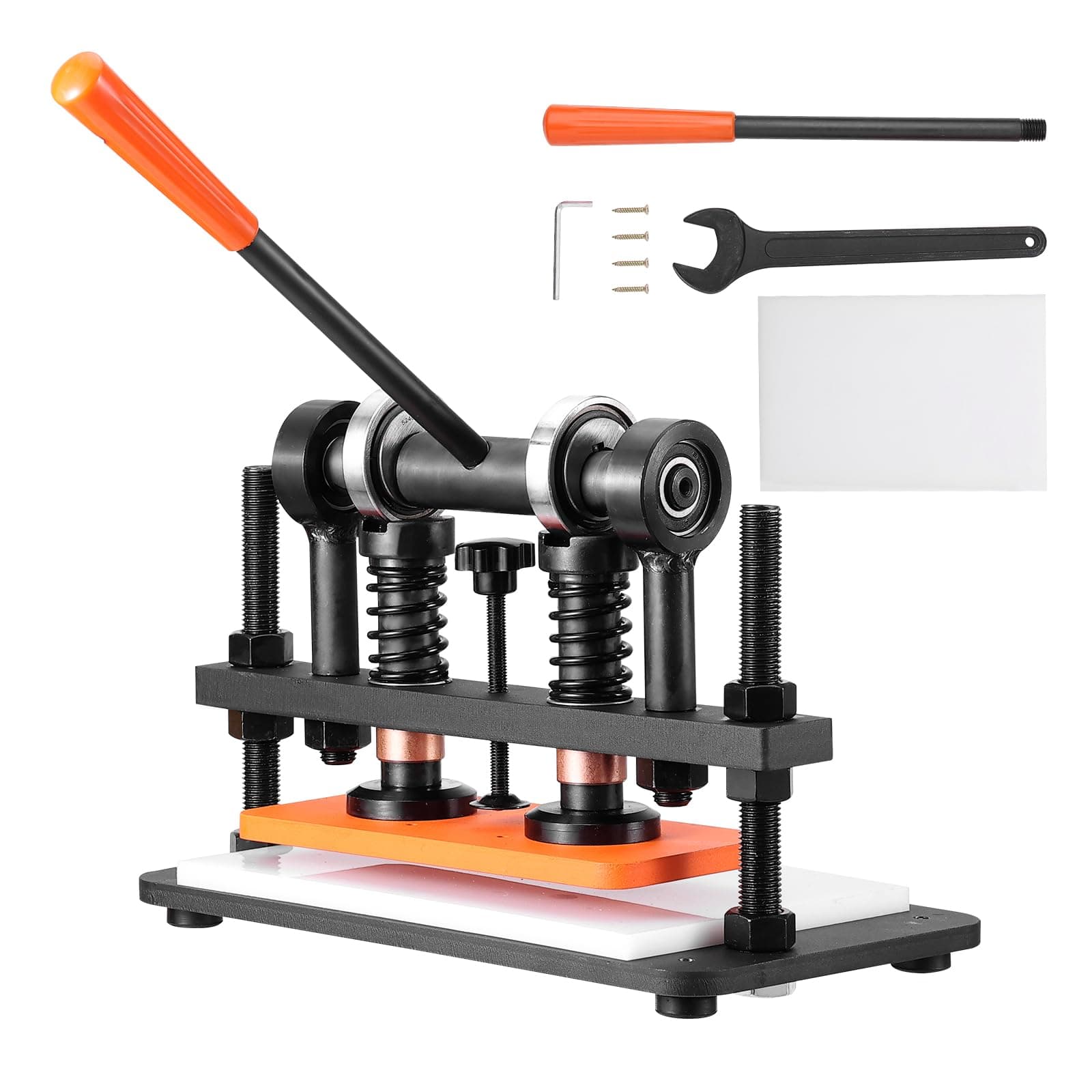 Leather Cutting Machine, 10.2 x 4.7 in Embossing Plate Manual Die Cutter, 0.47 in Pressure Stroke Leather Embossing Machine, Dual Guide Shafts Die Cut Machine for Various of Materials