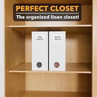 SpaceAid 2 Pack Bed Sheet Organizers and Storage, Foldable Sheet Organizer for Linen Closet, Sheets Set Folder Keeper with Window XL (Queen & King Size) Organizing Bedding Container, White