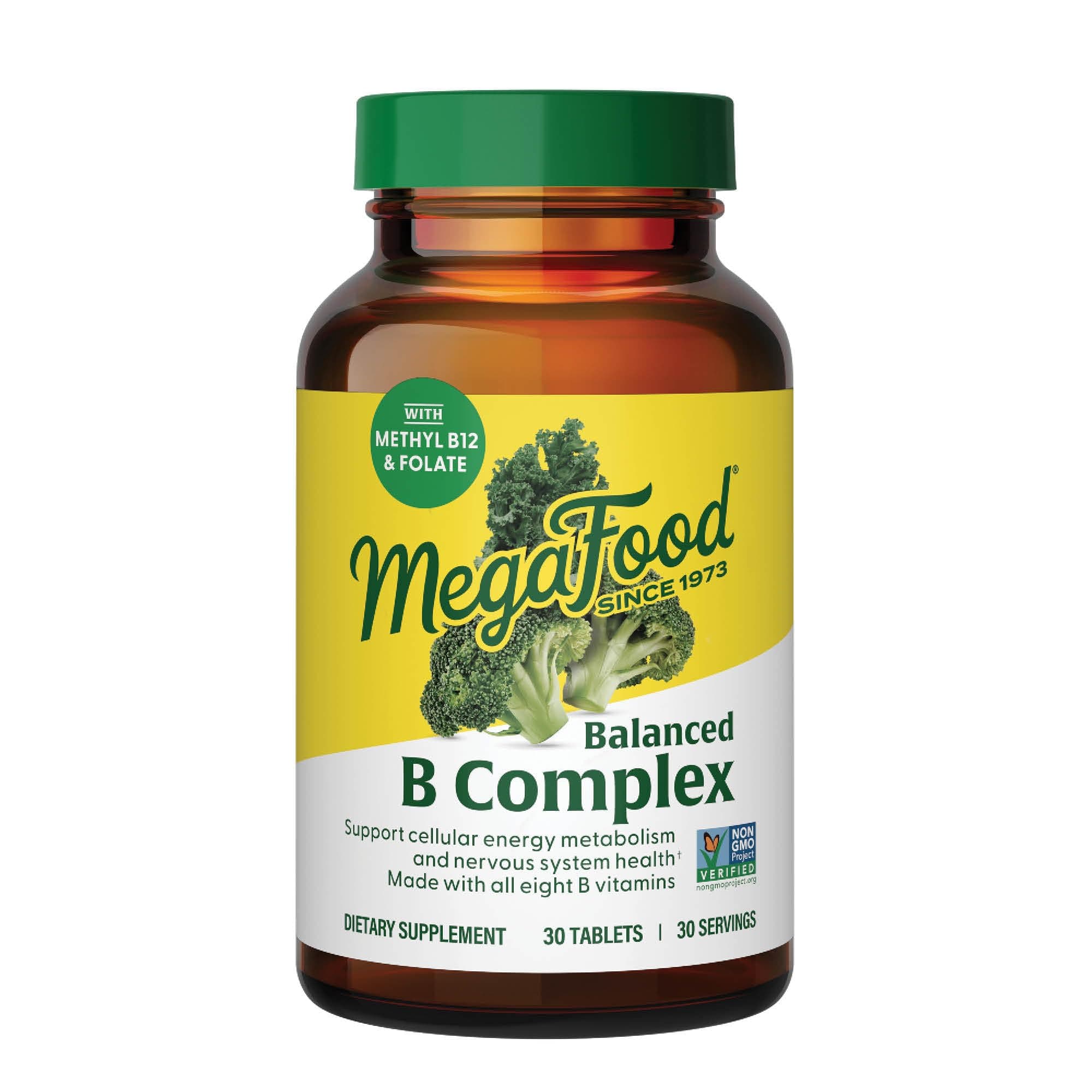 Balanced B Complex - B Complex Vitamin Supplement, 8 B Vitamins including Vitamin B6, Vitamin B12, Folate, Biotin & more, Supports Cellular Energy Production, Vegan, Gluten Free - 30 Tablets