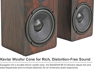 Rockville Pair RockShelf 68D V2 400W Bookshelf Speakers 8 Ohm, Kevlar Woofers, Silk Dome Tweeter, MDF Cabinet, for Home Theater and Audiophiles
