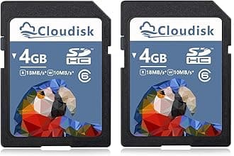 Pack of 2 4GB SDHC Class 6 Flash Memory Card 4 GB Digital Camera Cards (4GB)