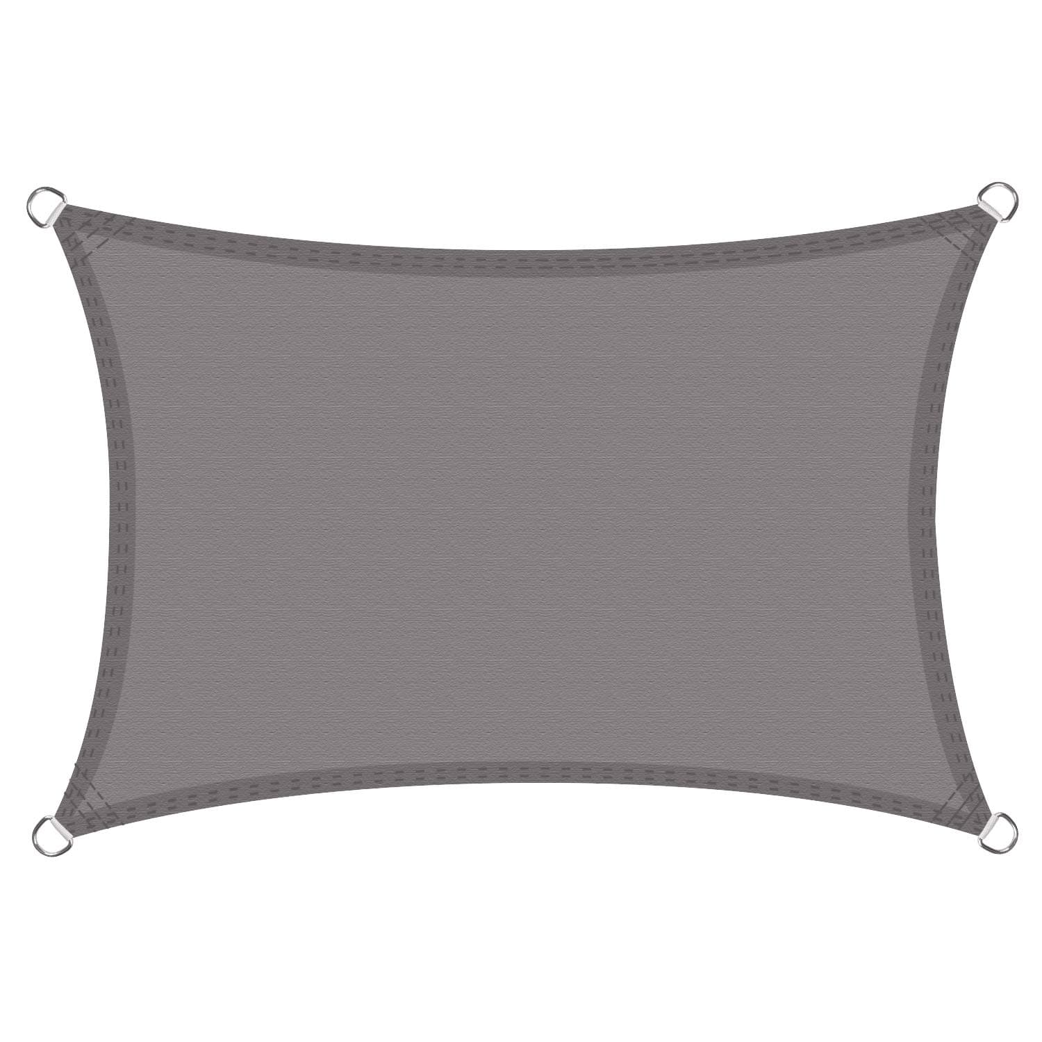 Cool Area 2 x 3 Metres Rectangular Sun Shade Sail Canopy - Waterproof UV Protection for Outdoor Patio Garden, Grey Colour