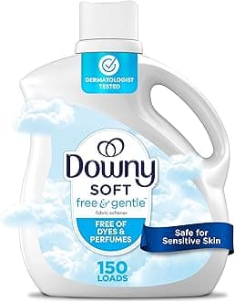 Downy Free & Gentle Liquid Fabric Softener, 111 fl oz, 150 Loads, Hypoallergenic, Sensitive Skin Friendly Fabric Conditioner Liquid