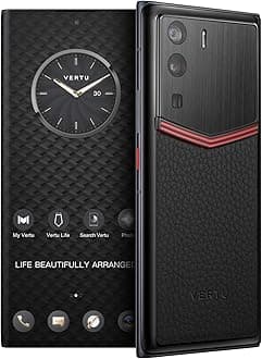 METAVERTU Web 3.0 Calfskin 5G Phone, Unlocked Android Smartphone, Secure Encrypted, Double Systems, 64MP Camera, 144Hz AMOLED Curved Display, Dual SIM, Fast Charge (Enameled, Black, 18G+1T)