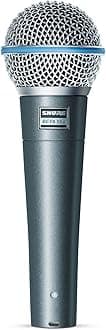 BETA 58A, Vocal Microphone, Professional Voice Recording, Steel Mesh Grille, Great for Live Singing, PC Streaming, Podcasting & Home Studio