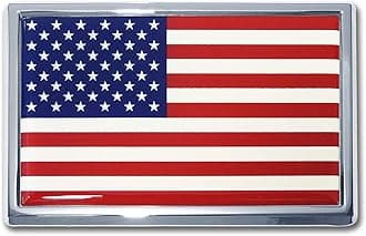 Elektroplate United States of America Flag All Metal Emblem | Truck Size at 4.2" x 2.7" | Weatherproof