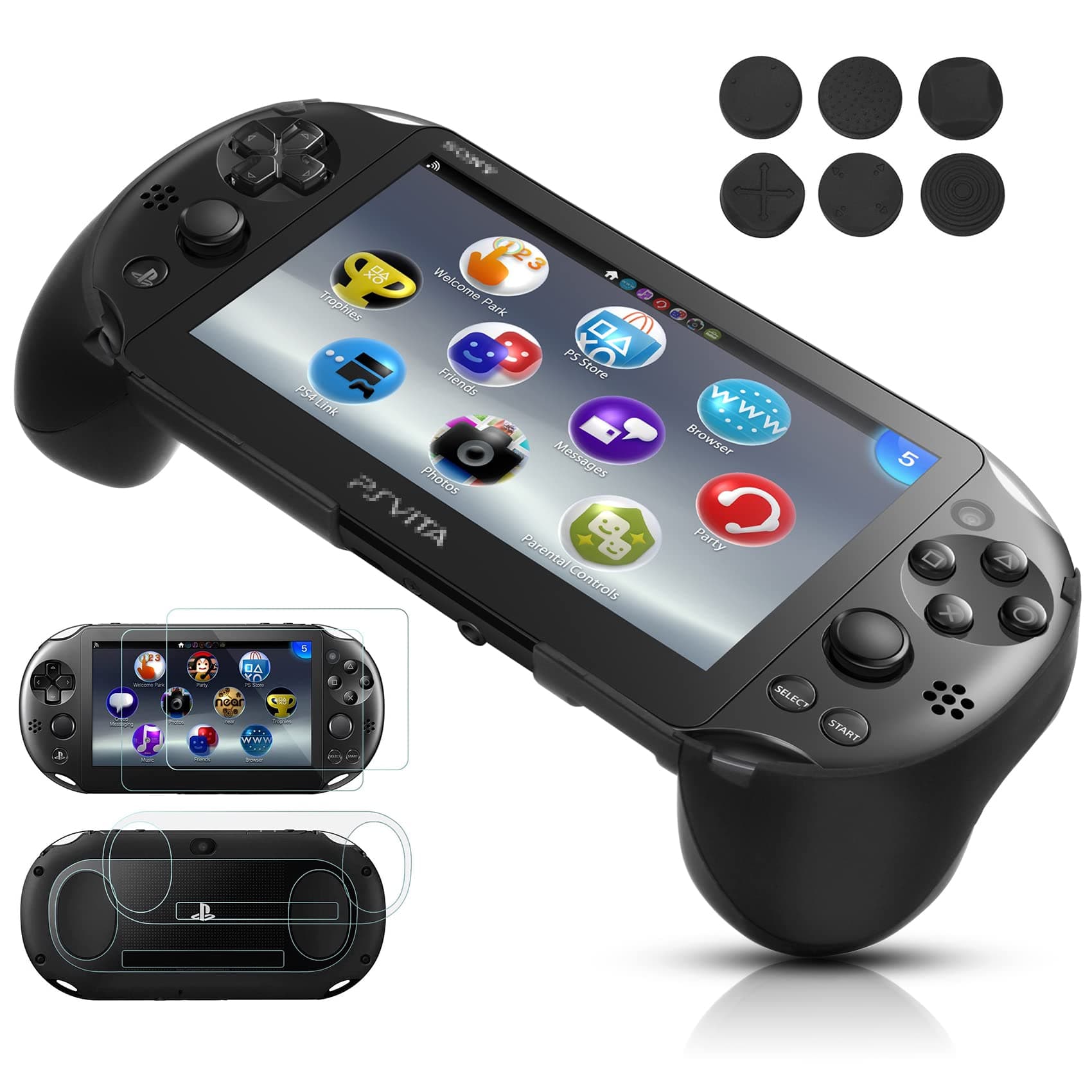 JOLANCO Hand Grip Handle Joypad Protective Case with L2 R2 Trigger Button Grip Shell Controller Protective Case for Sony Playstation PS Vita 2000 PSV 2000.