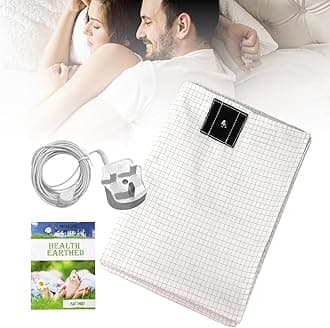 Grounding Mat Earthing UK, Grounding Bed Sheet with 10% Silver Fiber & 90% Organic Cotton, Natural Wellness and Healthy Earth Energy Mat (68×132cm), H3283093