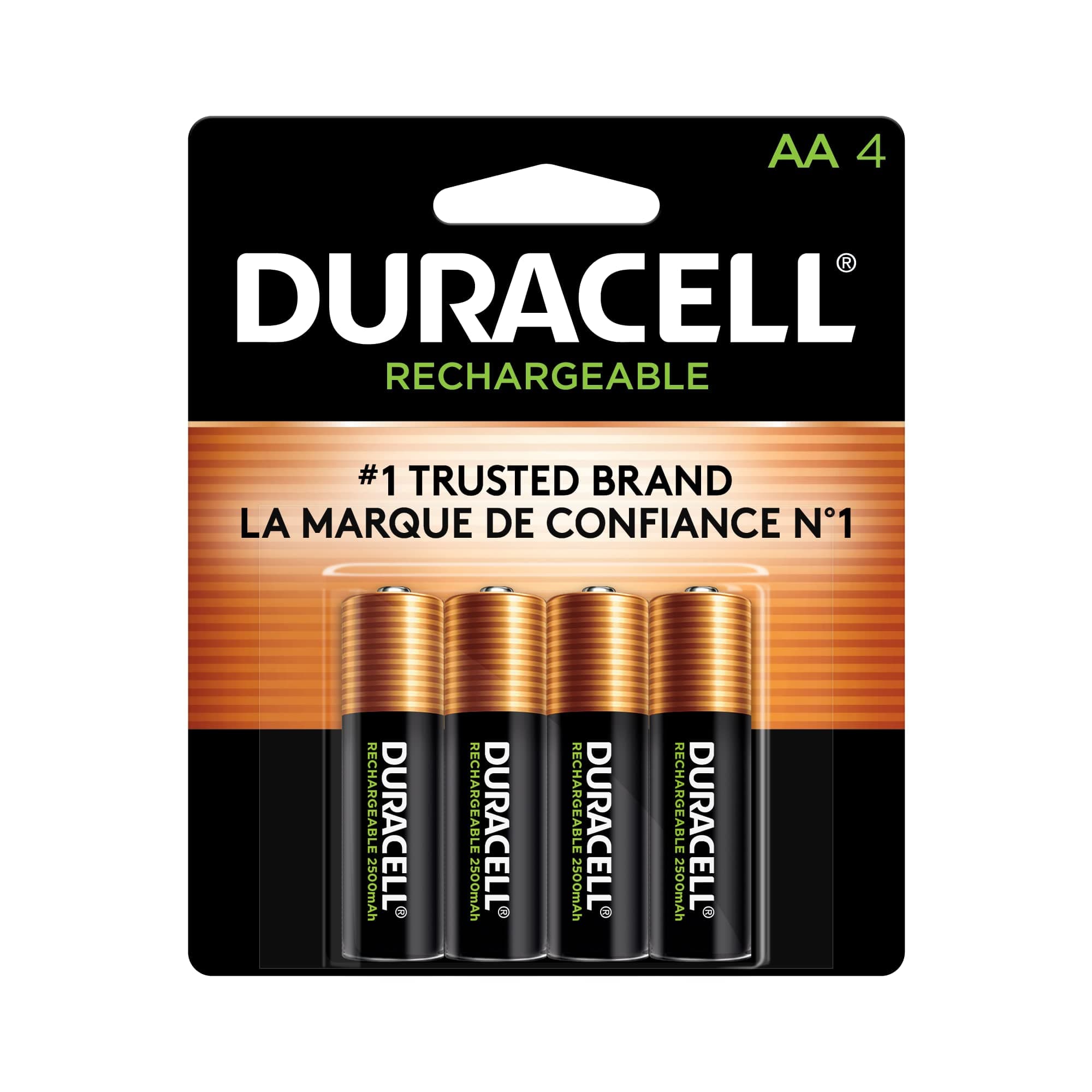 Rechargeable AA Batteries, 4 Count Pack, Double A Battery for Long-lasting Power, All-Purpose Pre-Charged Battery for Household and Business Devices