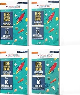 Oswaal ICSE Question Bank Chapter-wise Topic-wise Class 10 (Set of 4 Books) Physics, Chemistry, Maths and Biology For 2026 Board Exams Product Bundle – 10 April 2025