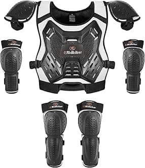 Kids Dirt Bike Gear Armor Vest Suit, Motorcycle Chest Protector with Knee Elbow Pads, Youth Riding Protective Gear for Motocross Cycling Skating Ski Off-Road
