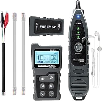 Network Cable Tester, Ethernet Wire Tracer with NCV & Lamp for CAT5 CAT6, PoE Tester Detect Voltage Measure Fault Distance by TDR NF-8209