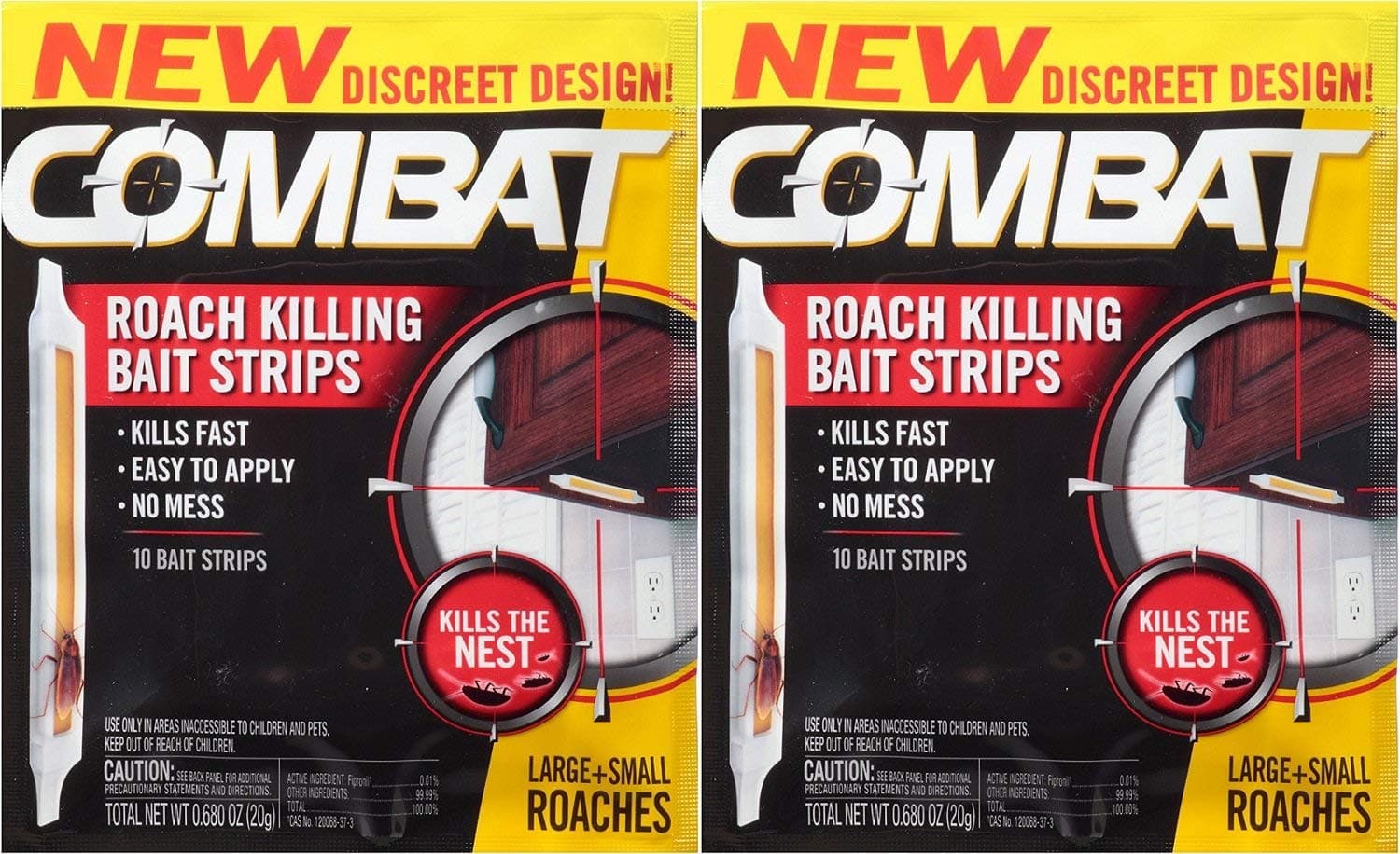 Combat Roach Killing Bait Strips, 10 Count (Pack of 2)