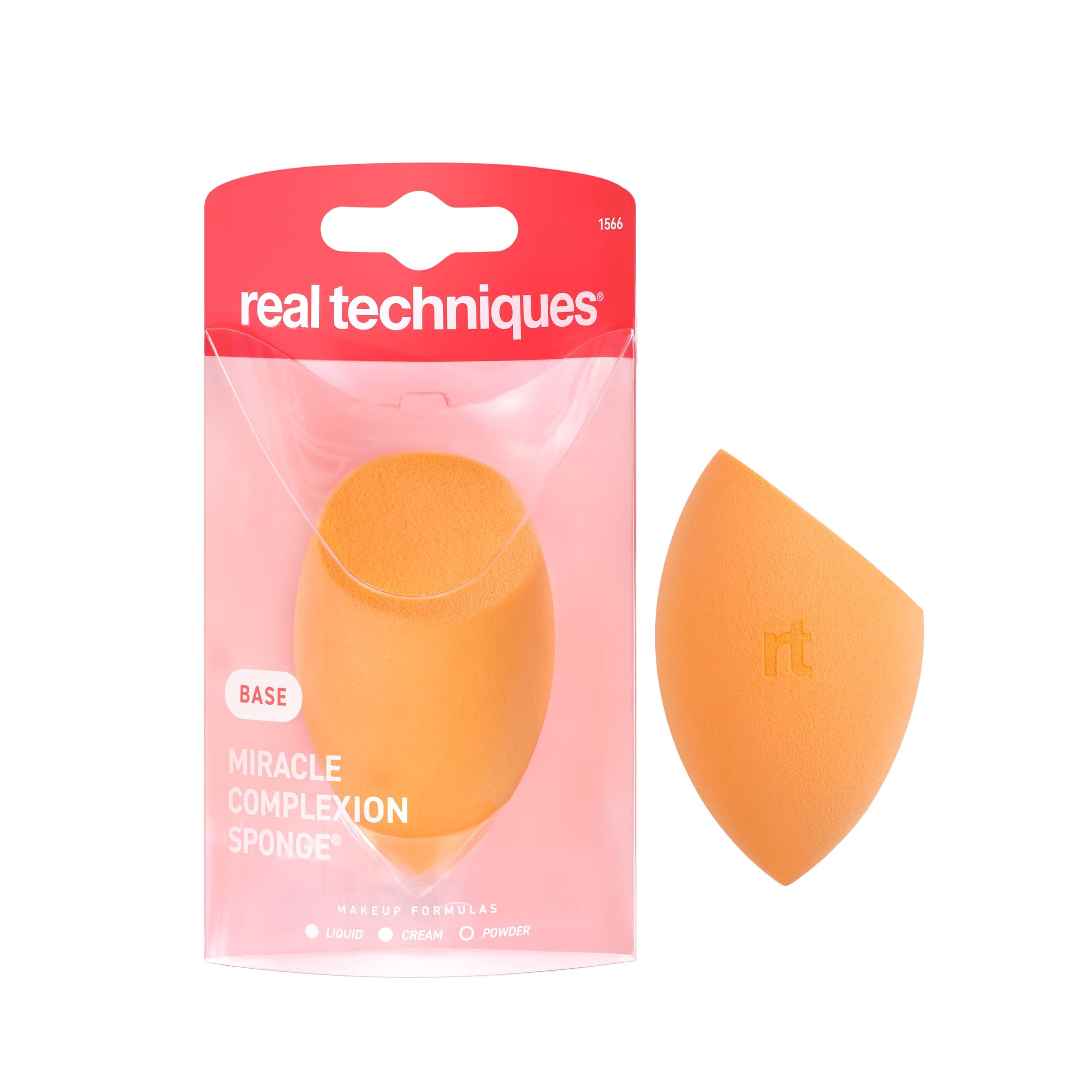 Real Techniques Miracle Complexion Sponge, Beauty Sponge, Makeup Blending & Foundation Application, Streak-Free, Full Coverage Finish, Vegan, Cruelty & Latex-Free, 1 Count