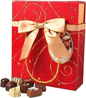 Collection of Fine Belgian Assorted Chocolates in Red Gift Box 18.3 oz (1 lb, 2.3 oz/520g )
