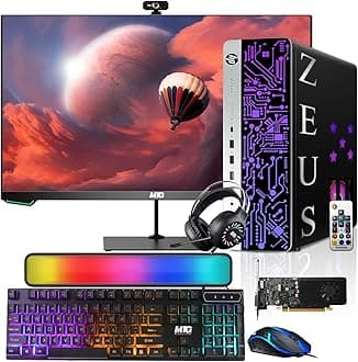 HP G3 Gaming Desktop PC, Intel i7 6th Gen, GT 1030 2GB DDR5, 16GB RAM, 256GB SSD + 1TB HDD 27 Inch 165hz Gaming Monitor, RGB Kit, Windows 11 Pro (Renewed)