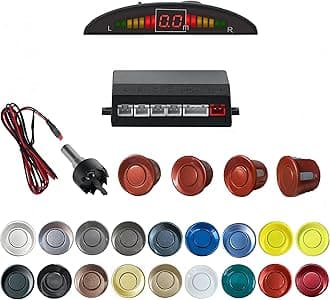Parking Sensor Kit Backup Sensor Kit Reverse Sensor for Car 18 Color Options for Probes Adjustable Alarm Volume Professional Sensore de Reversa para Carro Safe Driving Assistant(red)
