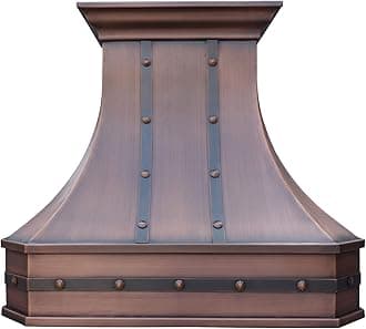 Island Mount Copper Range Hood 30"W x 36"H, Hand-Crafted Copper Range Hood with High Airflow Centrifugal Blower, Includes SUS 304 Liner and Baffle Filter, High CFM Vent Motor, H3STRLNI3036