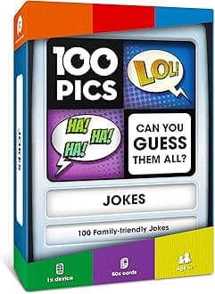 100 PICS Jokes Travel Game - Family Brain Teasers, Pocket Puzzles For Kids And Adults