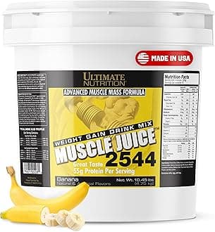 Ultimate Nutrition Muscle Juice, Weight Gain Drink Mix - Mass Gainer Workout Powder for Men & Women - Supplement for Lean Muscle Growth & Immune Support with 55g Protein - Banana, 10.45lb