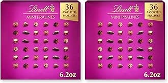 Lindt Mini Pralines, Assorted Chocolate Pralines with Premium Filling, Great for gift giving, 6.2 oz Box (Pack of 2)