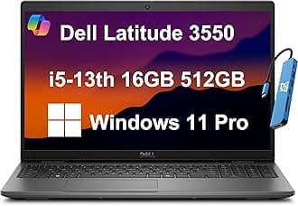 Latitude 3550 3000 Business Laptop (15.6" FHD, Intel 13th Gen 10-Core i5-1335U, 16GB RAM, 512GB SSD), Backlit, Long Battery Life, Ethernet, Wi-Fi 6E, 1080p FHD Webcam, Win 11 Pro, Black – 2024