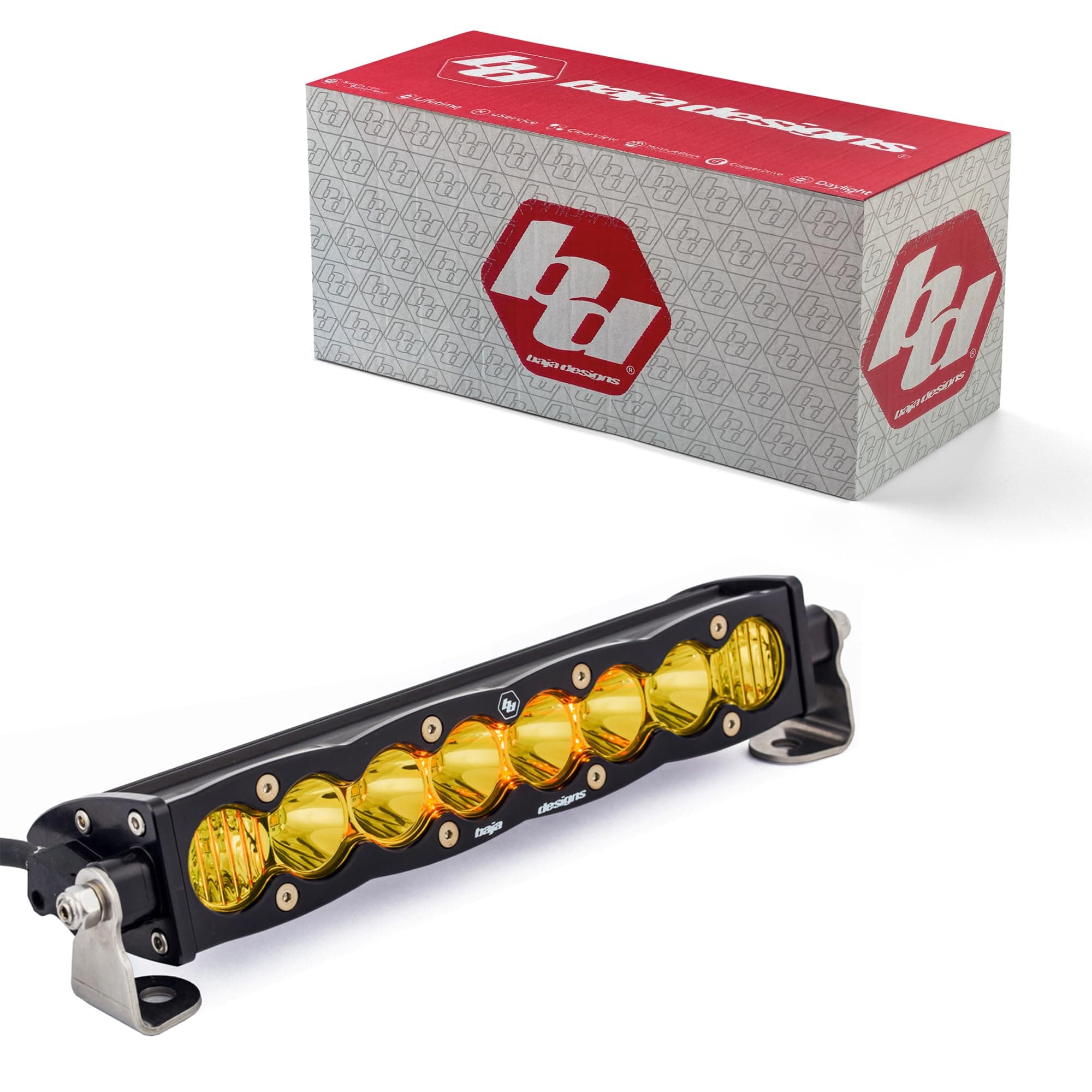 10 Inch LED Light Bar Driving Combo Amber Lens Pattern S8 Series