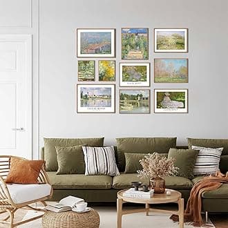 Uniro Claude Monet Eclectic Wall Art, Monet Poster, Monet Prints for Wall Decor, Vintage Monet Impressionist Paintings, Classic Monet Artwork Famous Art Prints, Eclectic Home Decor Monet Water Lilies