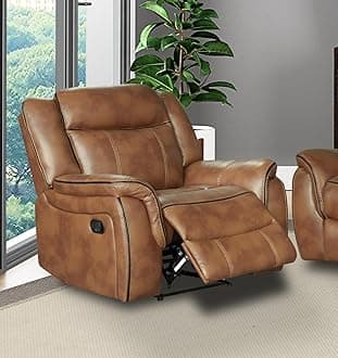 SC Furniture Ltd Tan Brown High Grade Leather Gel Reclining Recliner Armchair CLIFTON