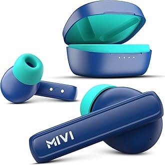 Mivi DuoPods A450, True Wireless Earbuds with 13mm Rich Bass Drivers, 45 Hrs Playtime,Bluetooth 5.3, Swift Charging, HD Call Clarity with AI-ENC, Dual Color Tone, Made in India