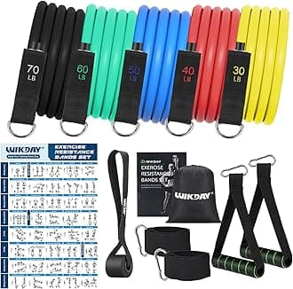 Exercise Resistance Bands with Handles for Working Out Workout Bands Set with Door Anchor for Physical Therapy, Yoga, Pilates