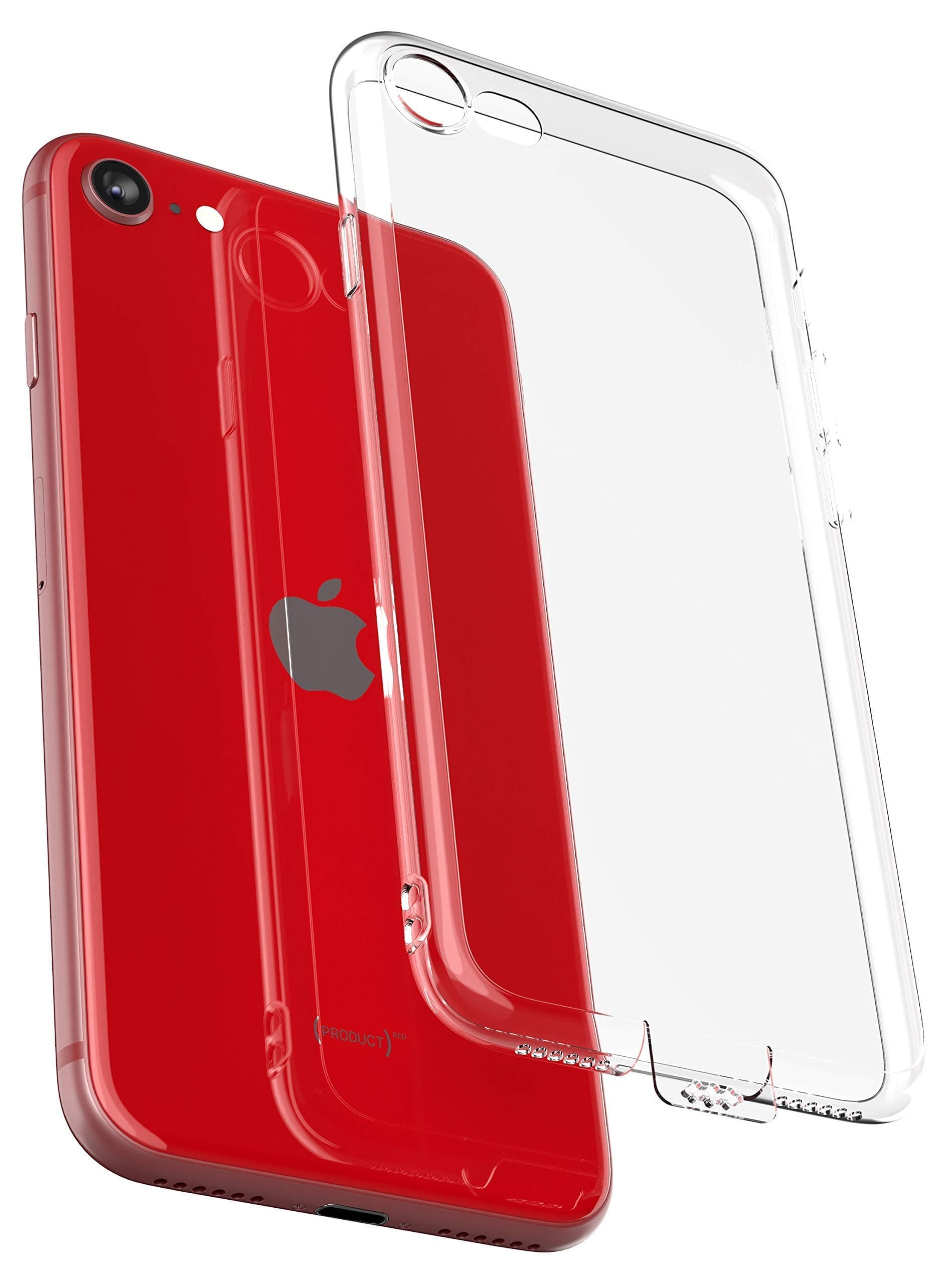 COVERbasics Case compatible with iPhone 7/8/SE 2020 (PROCAM) Slim Transparent Clear Silicon TPU Mobile Case with Camera Protection and Dust Caps