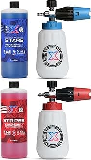 Chem-X: Stars and Stripes Ultimate Touch Free Vehicle Wash Chrome Foam Cannon Kit - 32 Ounce