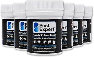 Pest Expert Flea Killer Smoke Bomb (6 x 11g) - Formula 'P' Fogger, Maximum Strength Flea Bombs for The Home, Fast-Acting for Effective Control, Professional Strength for Approved Amateur Use