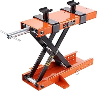 Motorcycle Lift, 1100 LBS Motorcycle Center Scissor Lift Jack with Saddle & Safety Pin, Steel Motorcycle Jack Hoist Stand for Street Bikes, Cruiser Bikes, Touring Motorcycles