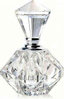 H&D HYALINE & DORA Clear Carved Crystal Empty Mini Refillable Perfume Bottle