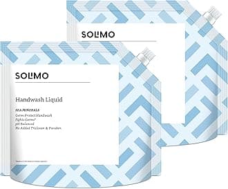 Amazon Brand - Solimo Liquid Handwash, Refill Pouch | Sea Minerals | 3 Litre | 1500 ml x 2 | Fights Germs | Ph-Balanced Formula | No Added Triclosan & Parabens
