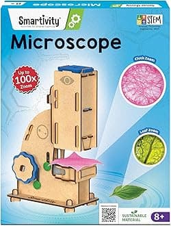 Smartivity DIY Microscope 100x Zoom Toy for Kids Age 8-10-12-14 Years Old | Birthday Gift for Boys & Girls | Science Toy for Kids 8-14 Years Old Students I STEM Sciene Kit