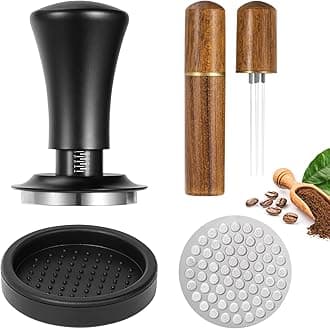 XCSOURCE 51mm Espresso Tamper and Stirrer Set, Espresso Coffee Tamper with Flat Spring Loaded Stainless Steel Base, Gifts for Barista Coffee Lovers
