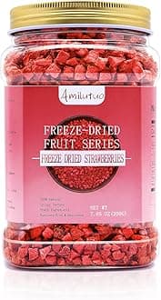 Freeze Dried Strawberries Pieces, Freeze Dried Fruit, 7.05OZ/200g Dehydrated Strawberries, Freeze Dried Snacks for Yogurt, Smoothies, Milkshakes, Cocktails, Cakes, Cookies, Bread