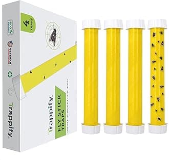 Trappify Hanging Fly Traps Outdoor: Fruit Fly Traps for Indoors | Gnat Trap | Gnat Traps for House Indoor | Fly Trap Indoor - Disposable Sticky Fly Trap for Indoor House Pest Control (4 Pack)