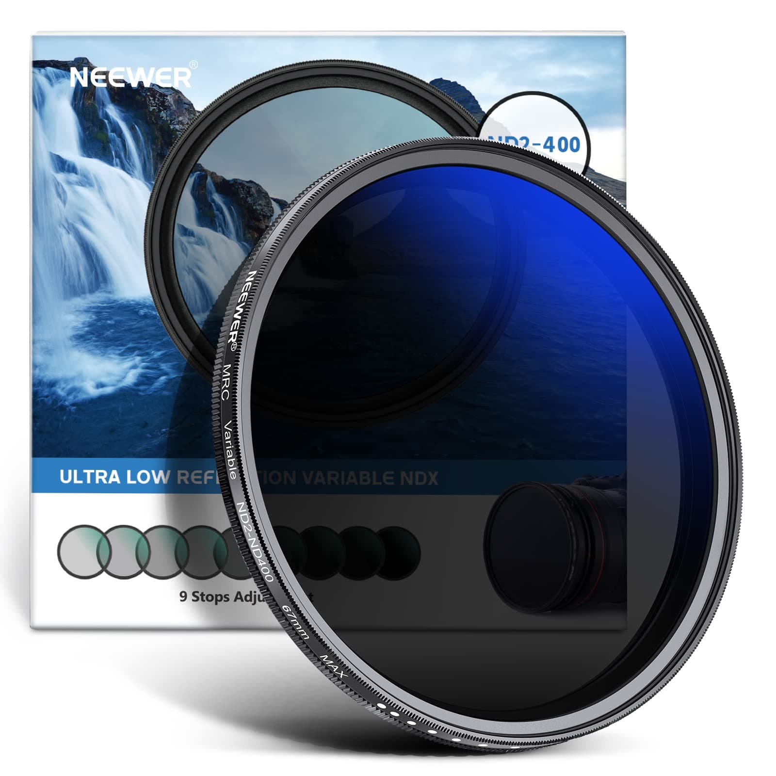 Neewer Variable ND Filter 67 mm ND2-ND400 (1-9 Stops), Neutral Density Filter...