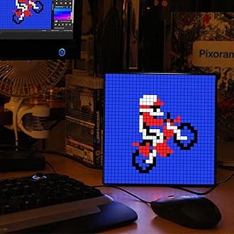 XNREOZLM LED Pixel Art Display,Smart Digital Lamp Sets Calendar Pixel Matrix Panel with APP Control DIY Patterns Text Programmable Led Sign for Game Room Accessories& Decor ，32x32 Pixel Panel